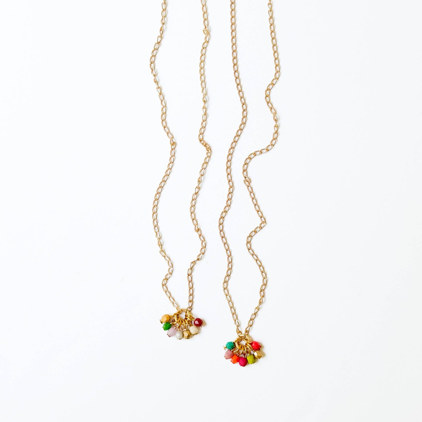 Nest Pretty Things - Dainty Gold Plated Necklace With Tiny Beaded Cluster Pendant