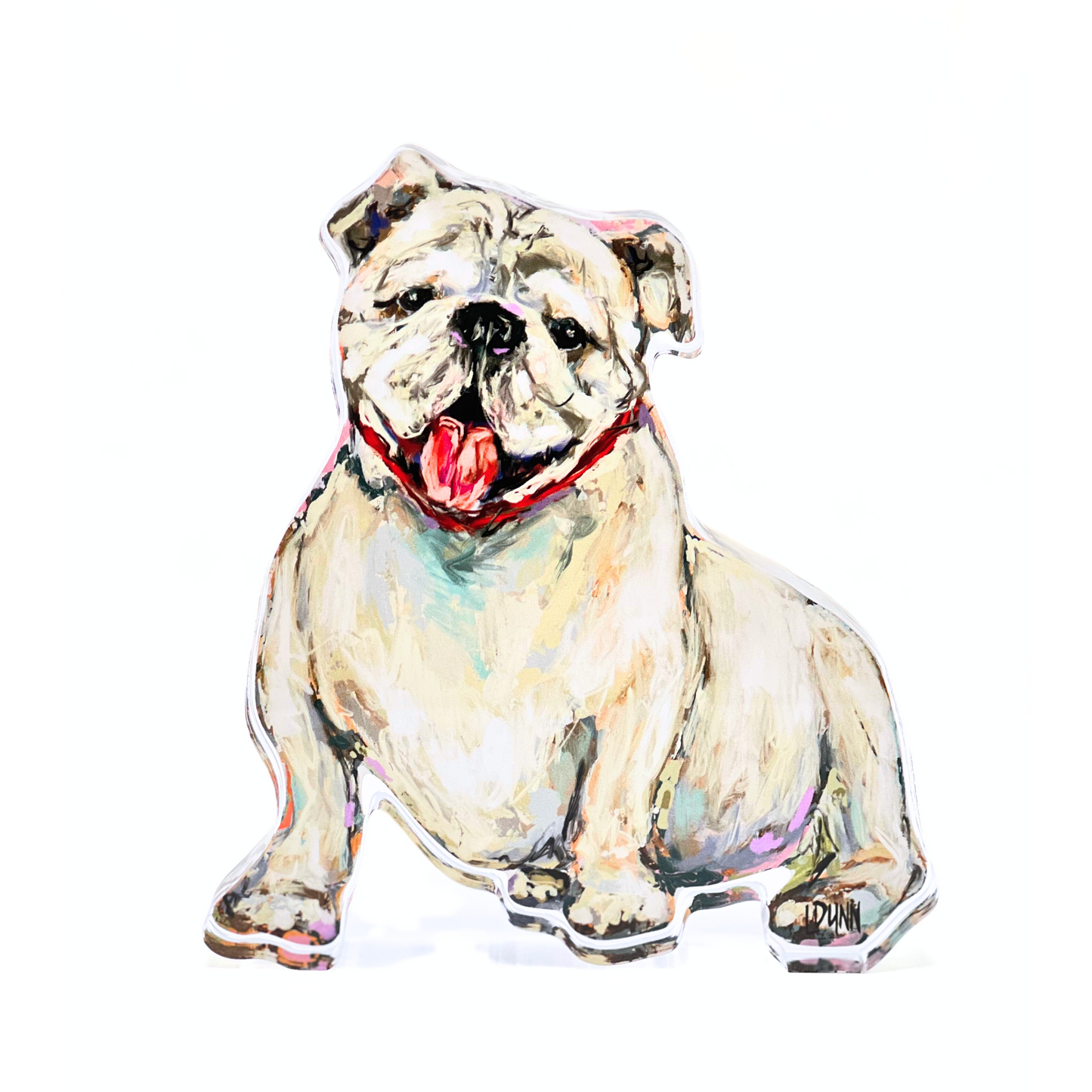 Lauren Dunn - WHITE ACRYLIC BULLDOG