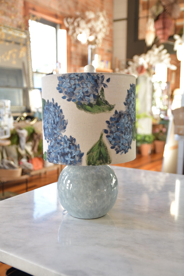 Hydrangea Painted Lamp Commission Request
