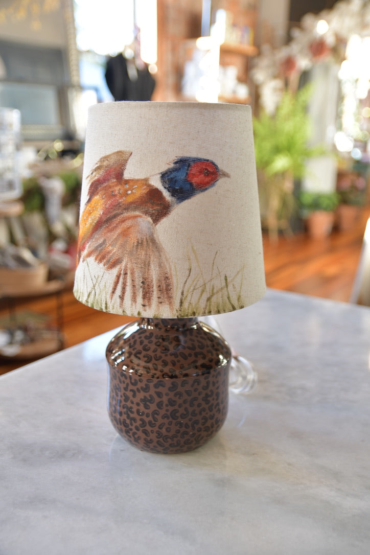 Flying Pheasant Painted Lamp