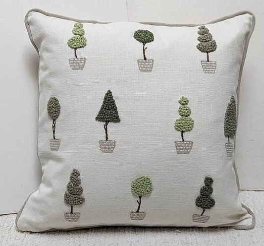 natural habitat - Pillow Applique/Embo 16" Topiary