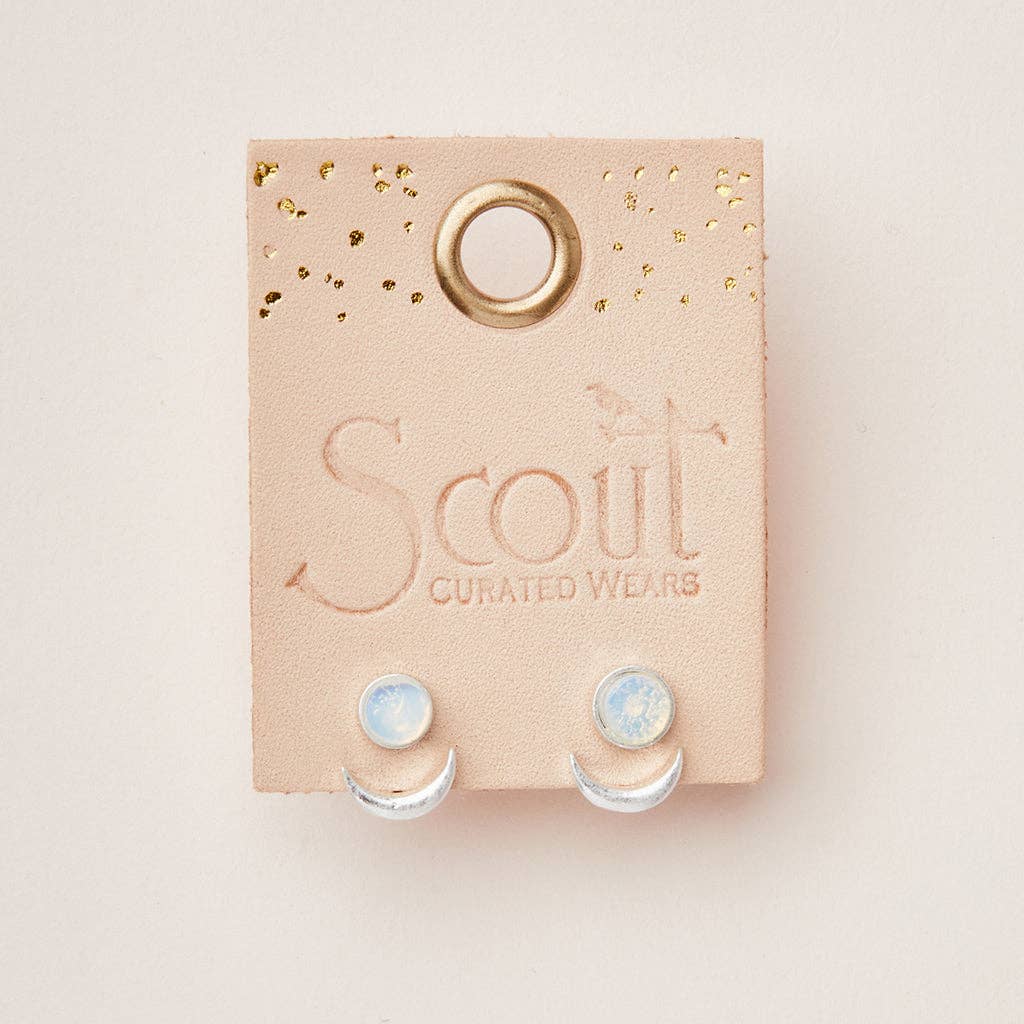 Scout Curated Wears - Stone Moon Phase Ear Jacket - Opalite/Silver