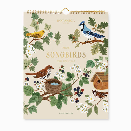 Botanica Paper Co. - 2025 WALL CALENDAR / SONG BIRDS