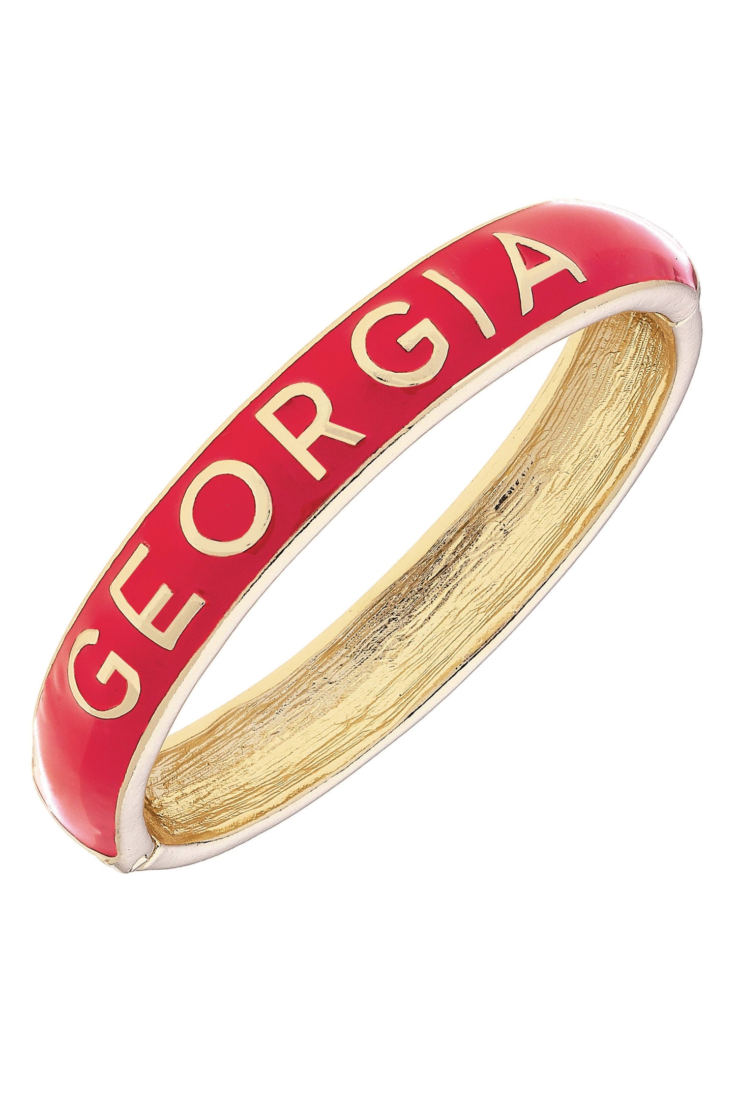 Canvas Style - Georgia Bulldogs Sculpted Enamel Hinge Bangle in Red