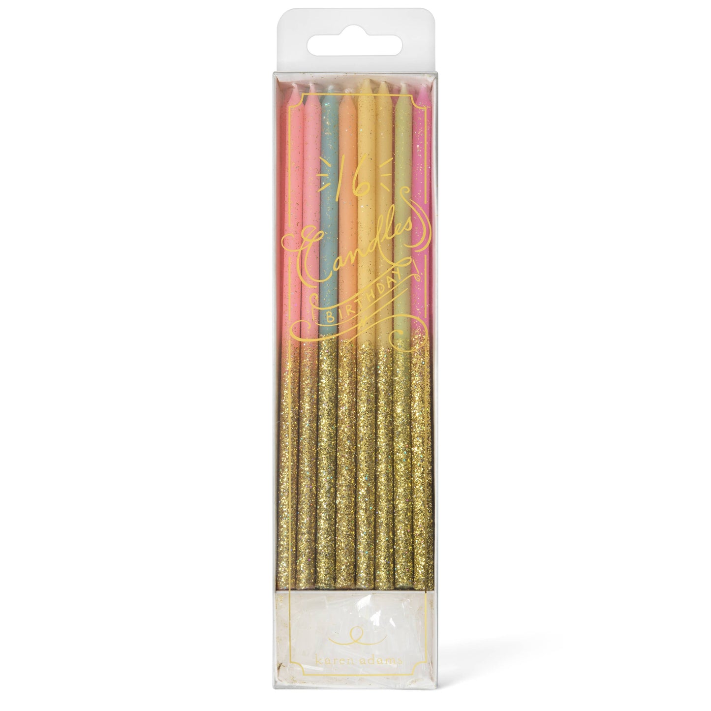 Karen Adams Designs - Birthday Candles: Pastel with Glitter