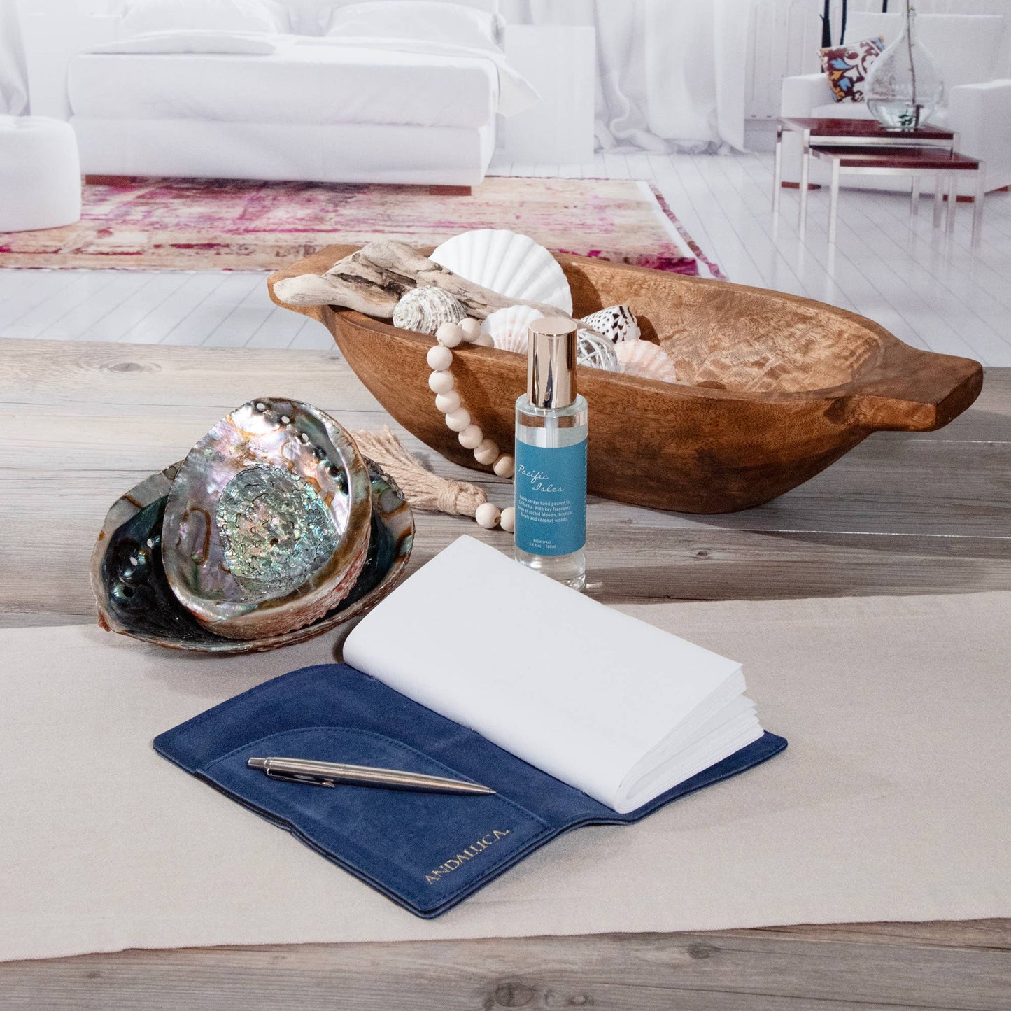 Andaluca - Royal Blue Suede Journal W/ Organic Cotton Paper:  Small