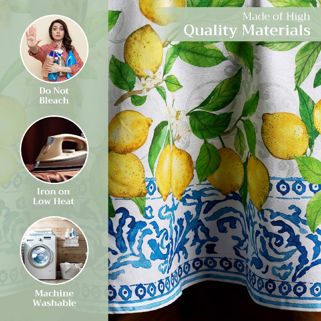 Maison d'Hermine - Design in Every Thread - Tablecloths 100% Cotton - 3 Shapes - Cedrat
