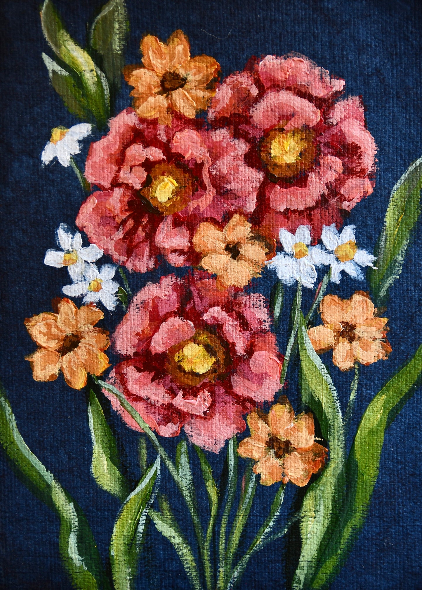 Wildflowers on Blue No 3 Print