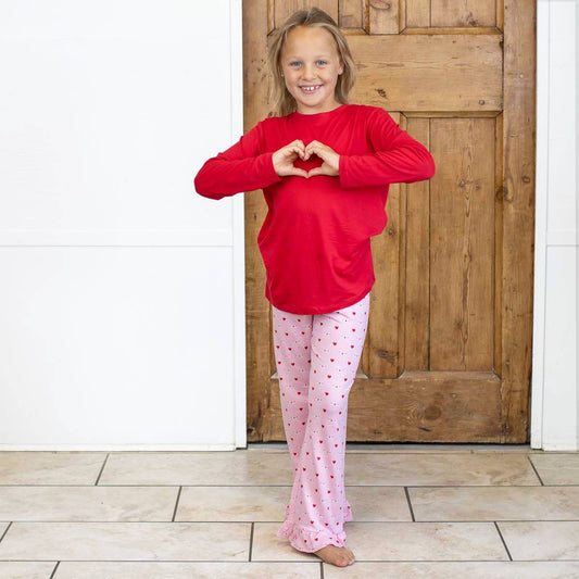 The Royal Standard - Girl's Tickled Pink Ruffle Sleep Pant   Pink/Cherry/White   -Asst.