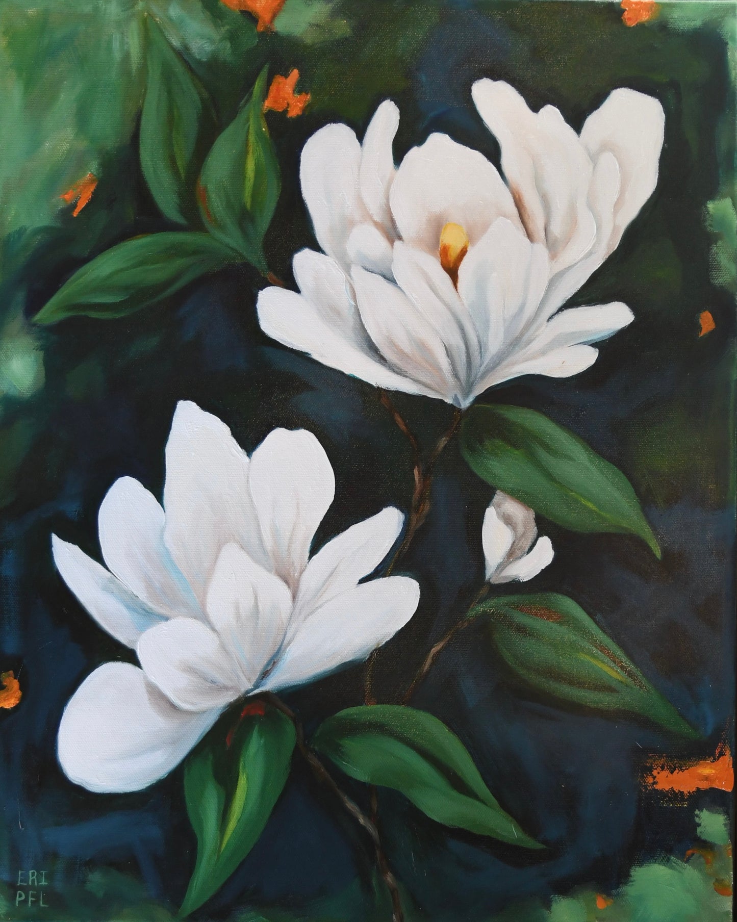 Magnolia on Blue