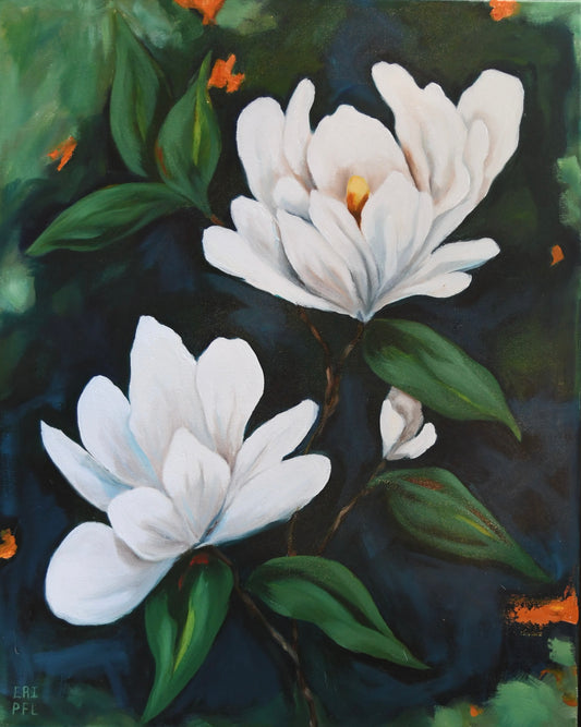 Magnolia on Blue