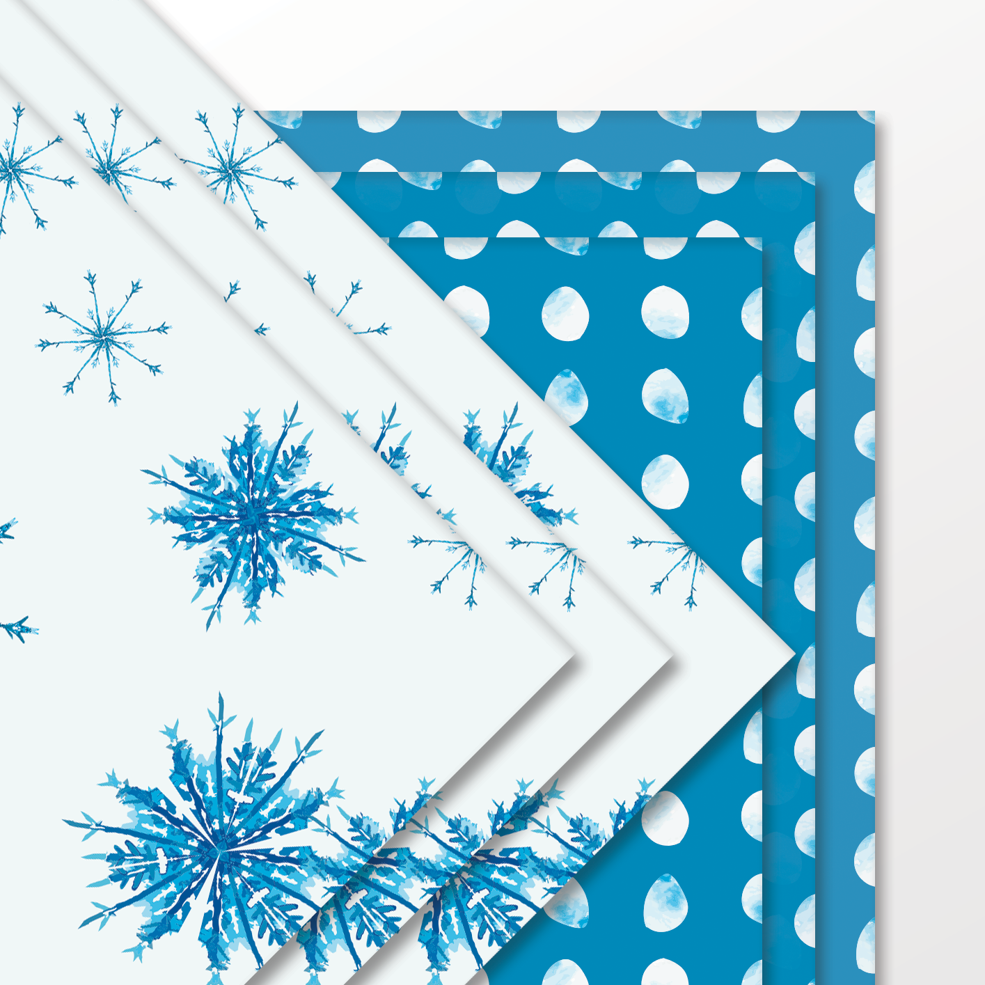 Ballard & Prescott - Blue Snowflake Wrapping Paper - Christmas Gift Wrap