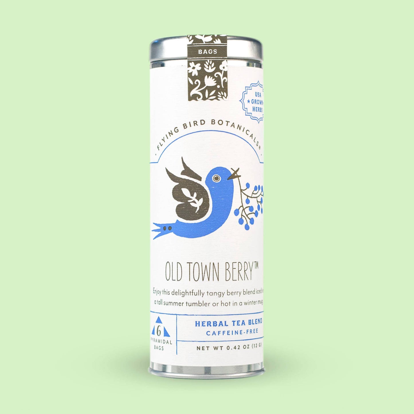 Flying Bird Botanicals - Old Town Berry – 6 Tea Bag Tin