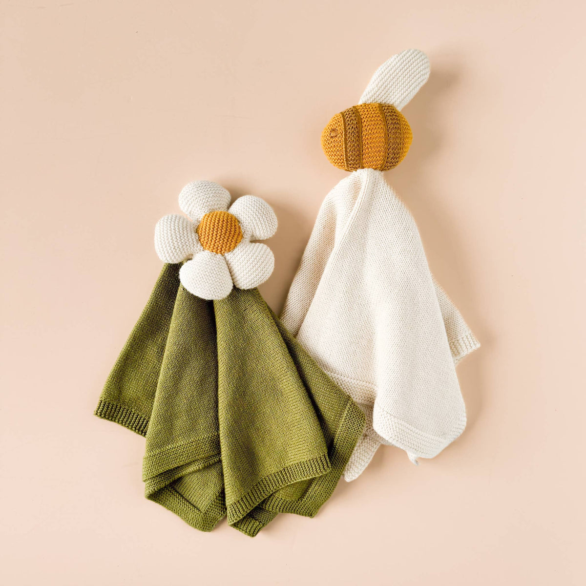 The Blueberry Hill - Lovey Bee Cream Baby Gift Blanket Toy Spring Cuddle Cloth