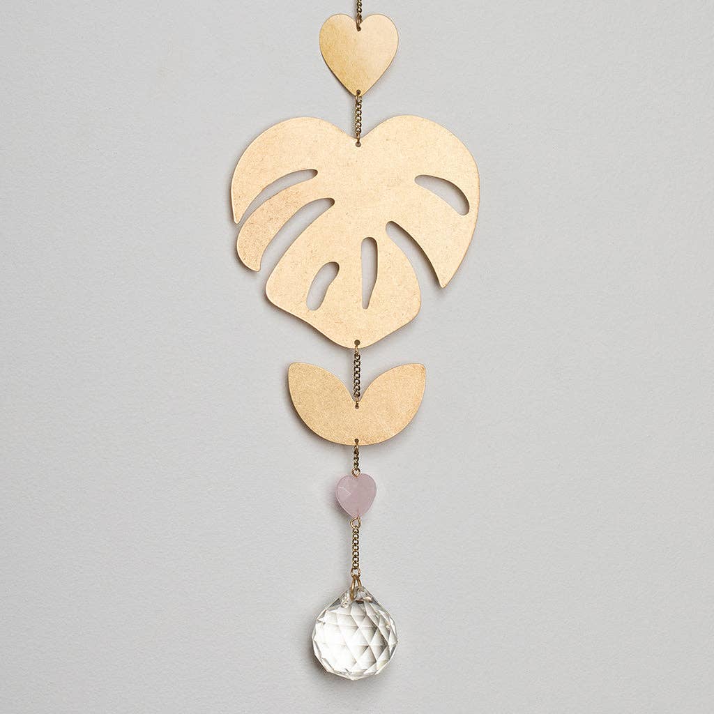 Scout Curated Wears - Suncatcher - Monstera Leaf/Rose Quartz