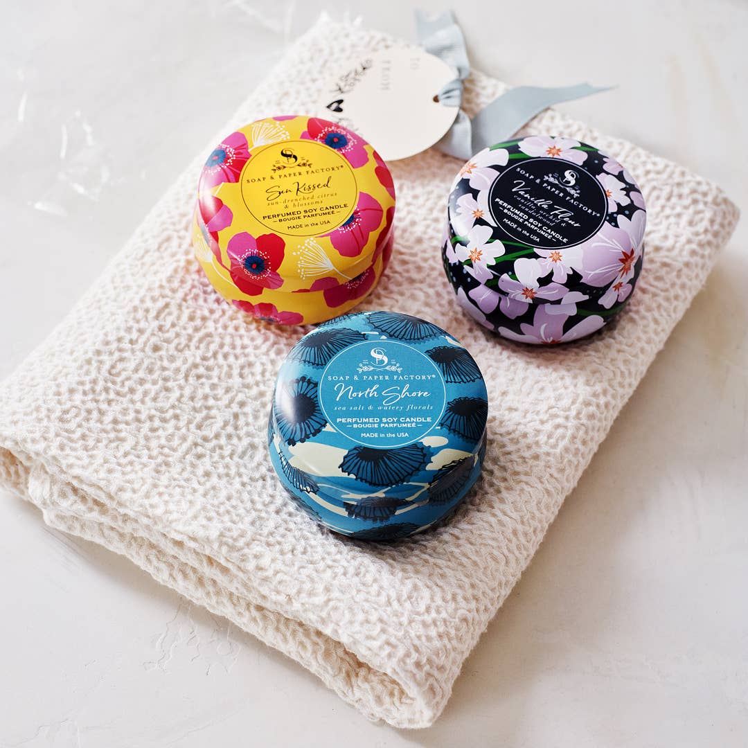 Soap & Paper Factory - Small Tin Soy Candle Trio Gift Set