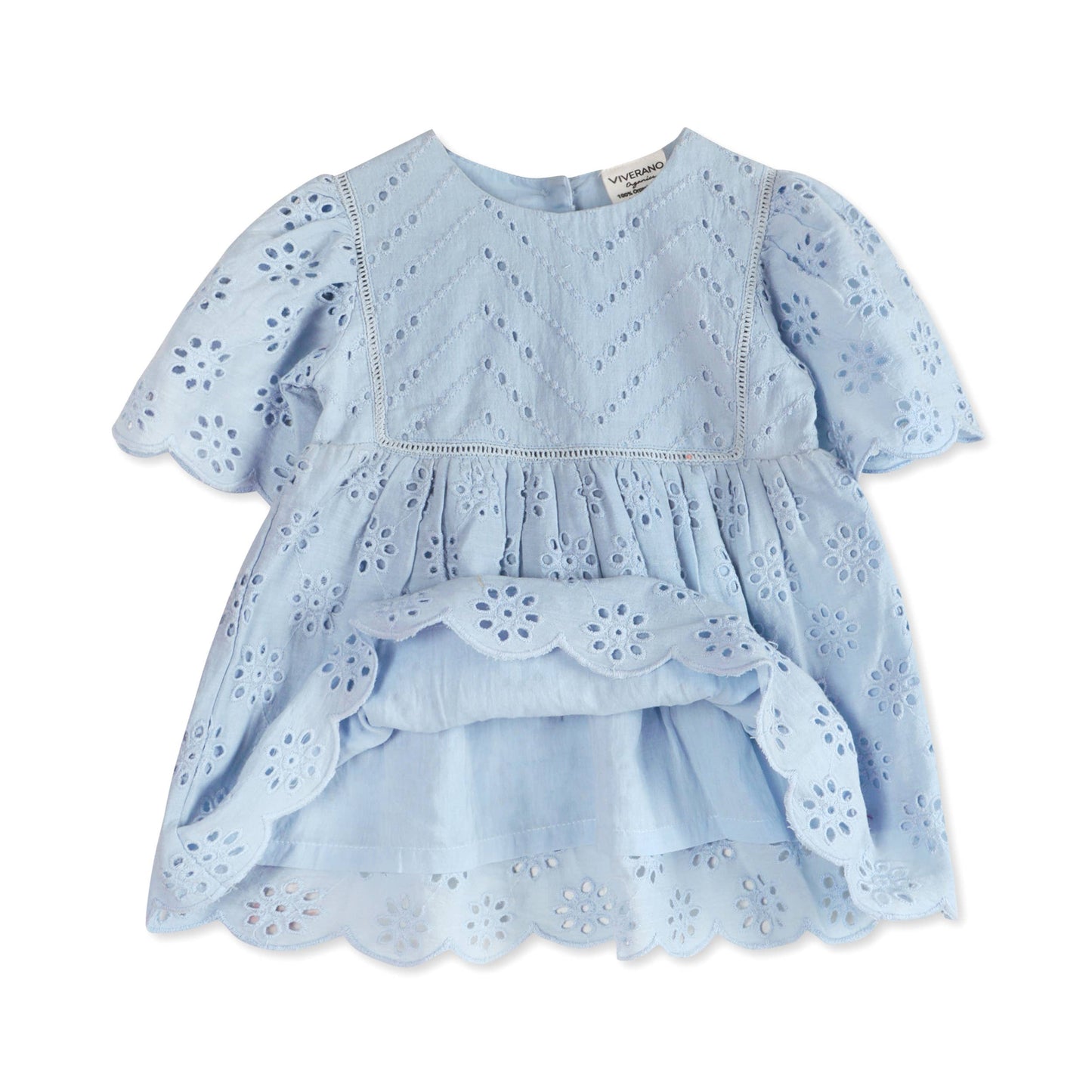Viverano Organics - Milos Schiffli Baby Dress + Bloomer (Organic)
