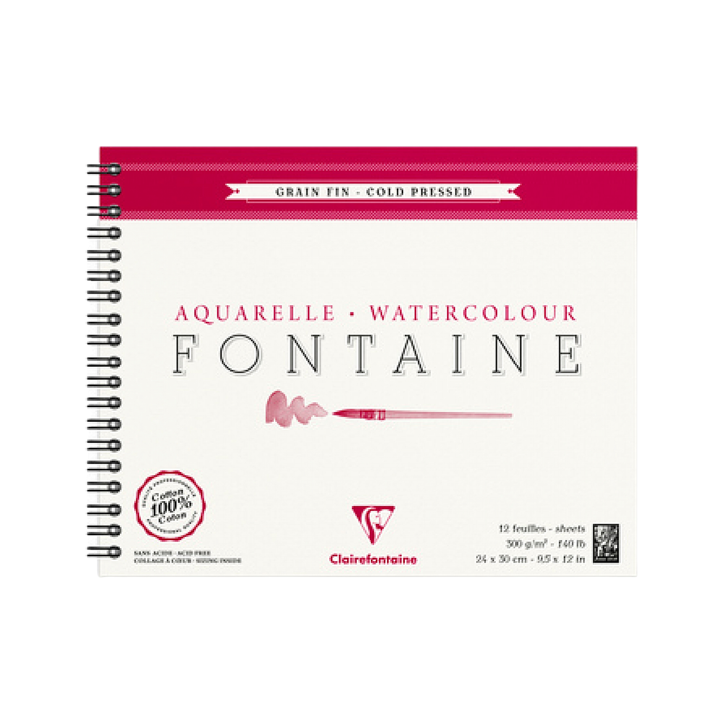 Exaclair - Fontaine Watercolor Paper - Hot & Cold Press 300gsm -Spiral