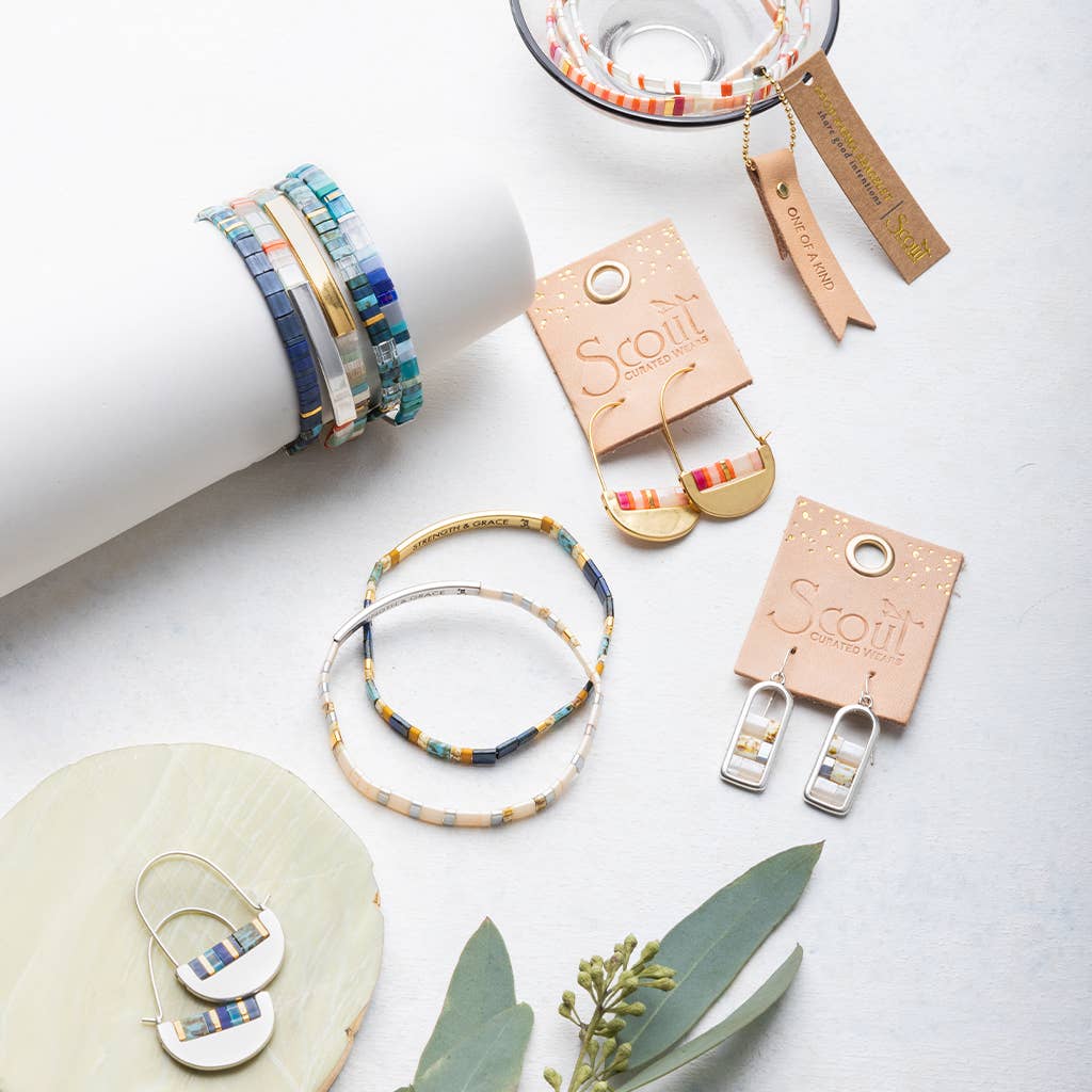 Scout Curated Wears - Good Karma Miyuki Frame Earring - Turquoise/Gold