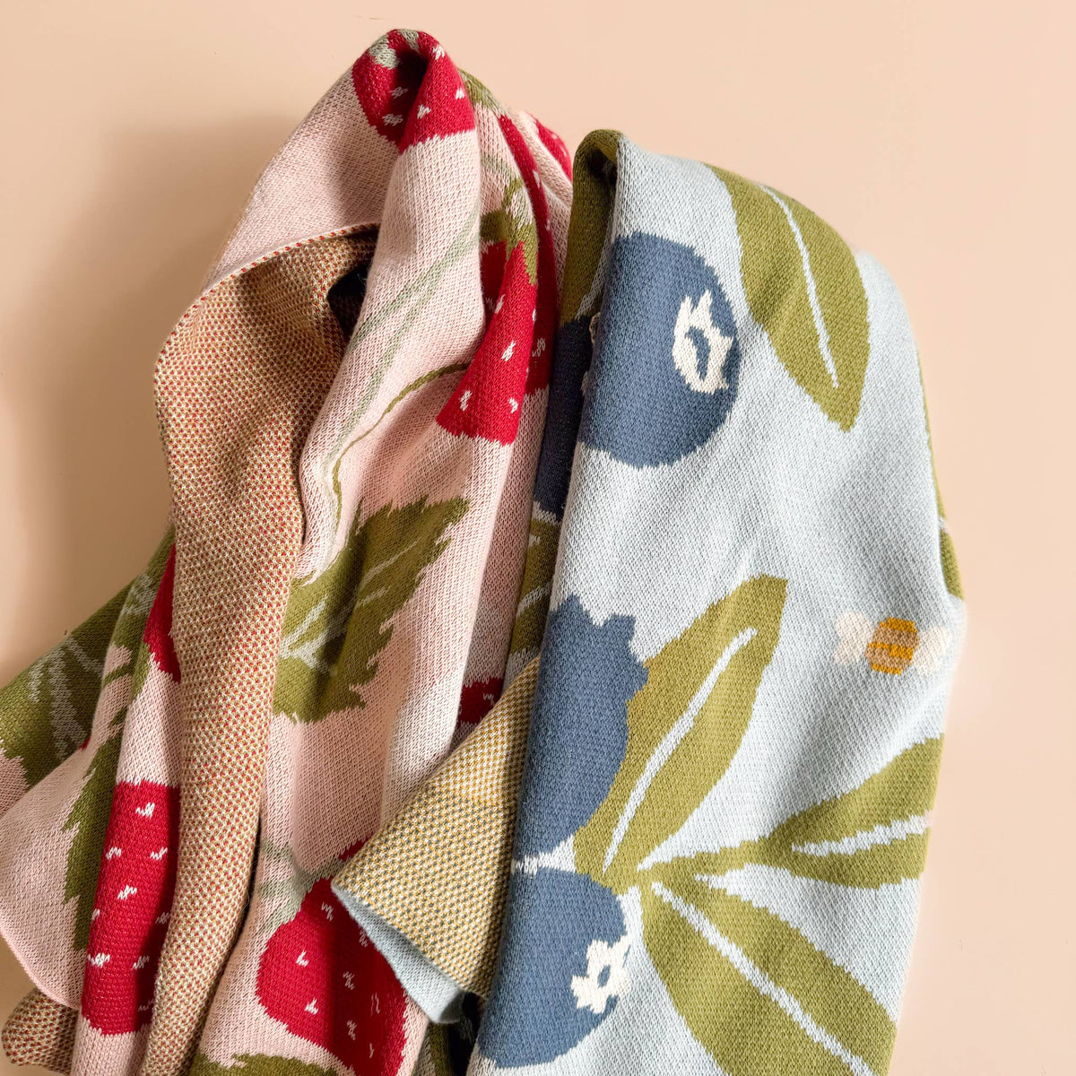 The Blueberry Hill - Blanket Strawberry Bunny Organic Baby Decor Summer Gift