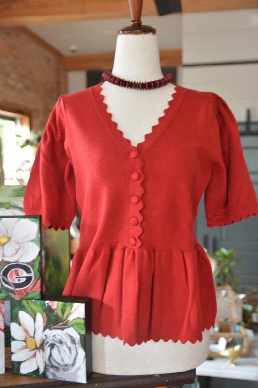 Charlotte Scallop Trim Sweater