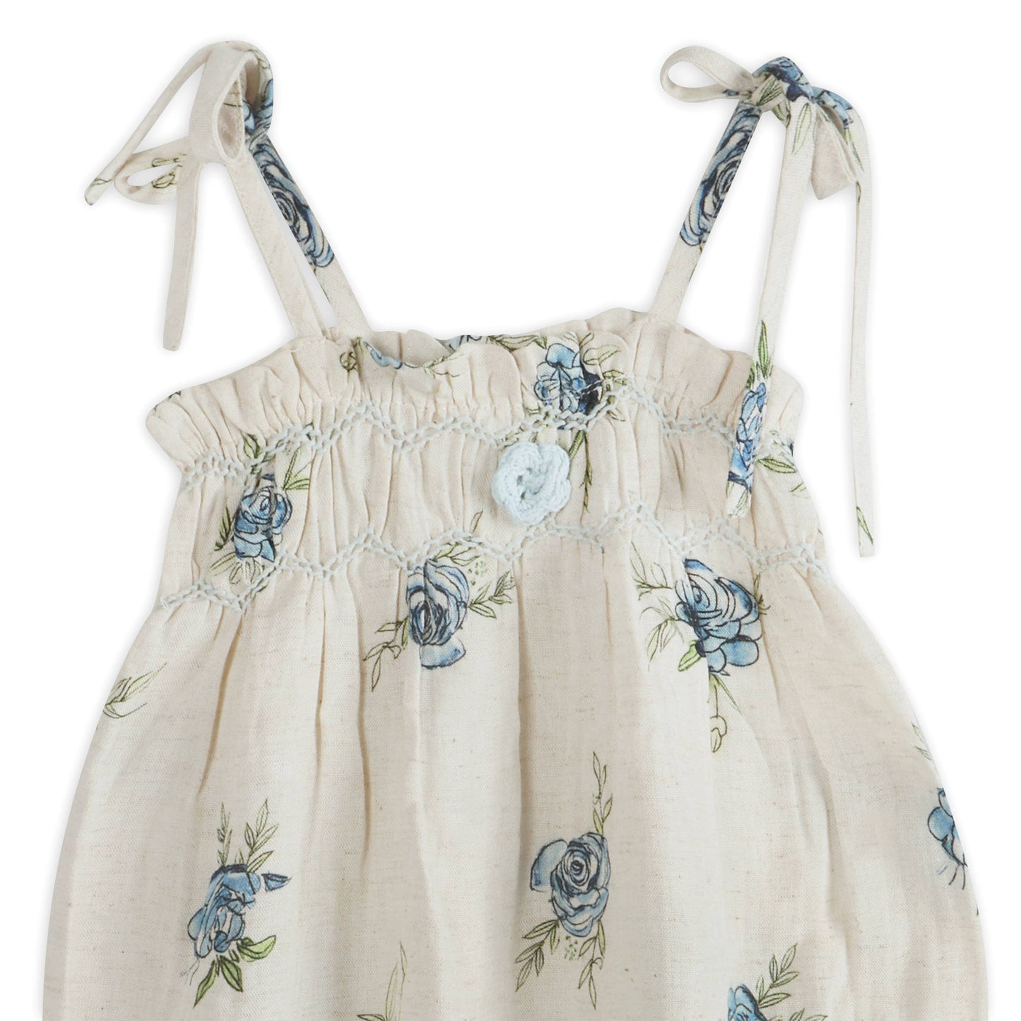 Viverano Organics - Anais Floral Baby Romper + Headband (Linen Blend)