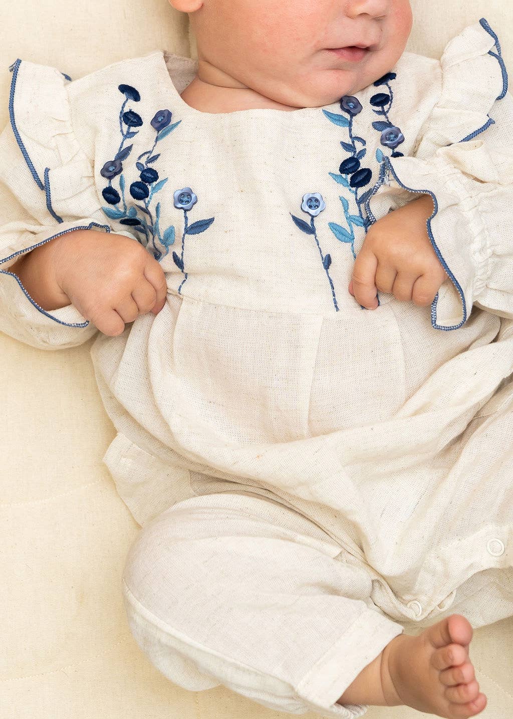 Viverano Organics - Atrani Embroidered Baby Romper & Headband (Organic)