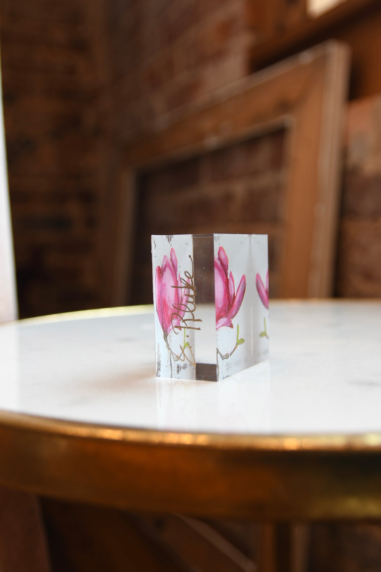 Tulip Magnolia Mini Lucite Art