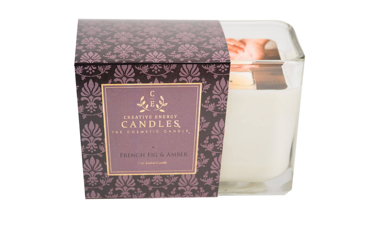 Creative Energy Candles - French Fig & Amber: 2-in-1 Soy Lotion Candle: Medium - 6 oz