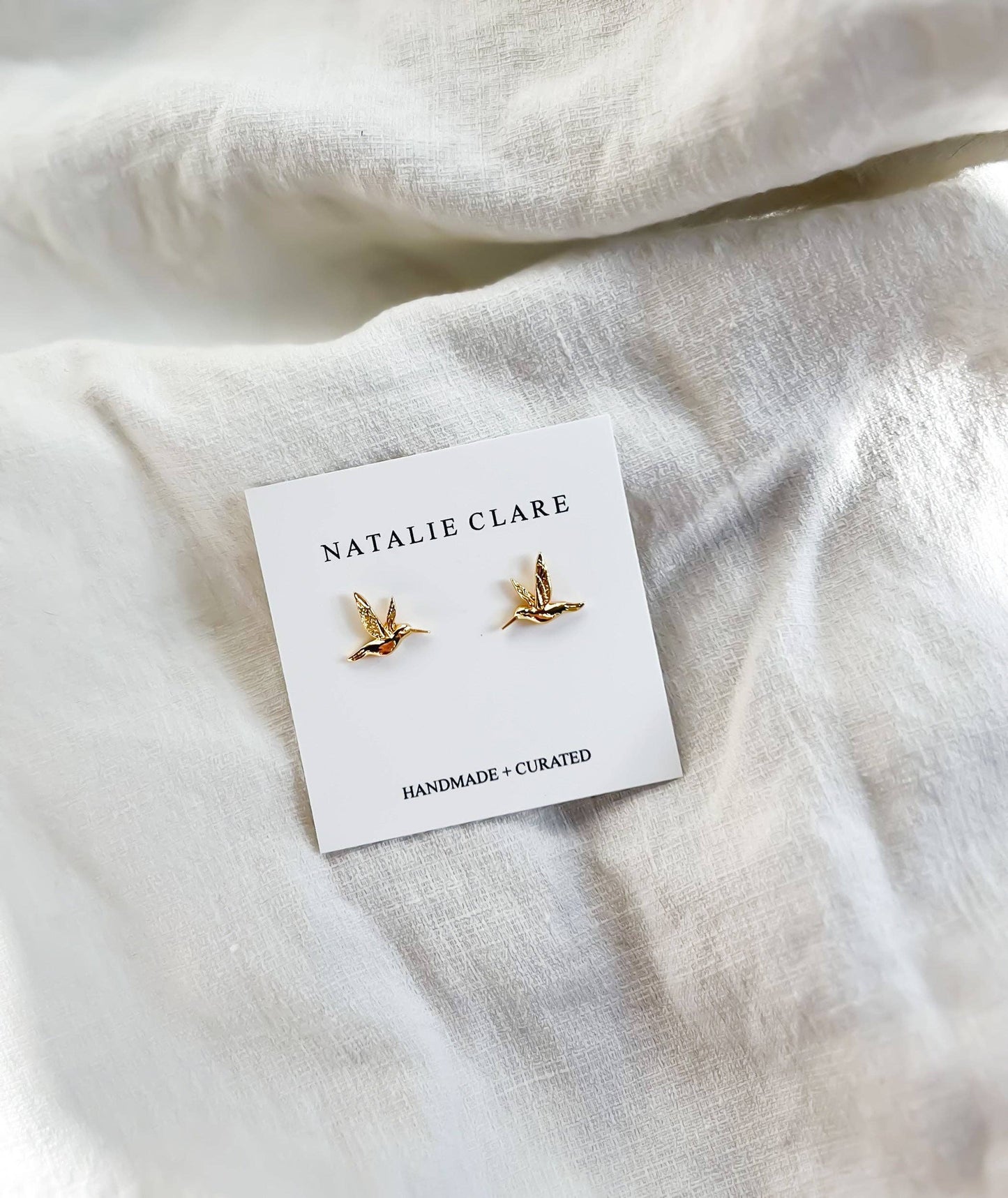 Natalie Clare Collections - Gold Hummingbird Stud Earrings