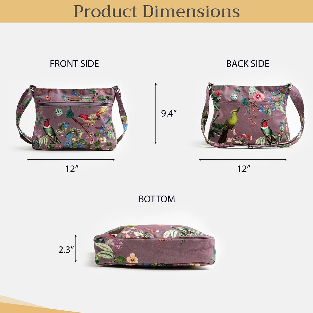 Maison d'Hermine - Design in Every Thread - Crossbody Bag 100% Cotton Sling Bag for Women - Eden -Violet