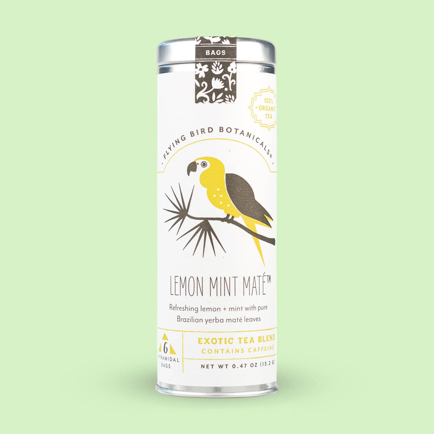 Flying Bird Botanicals - Lemon Mint Maté – 6 Tea Bag Tin