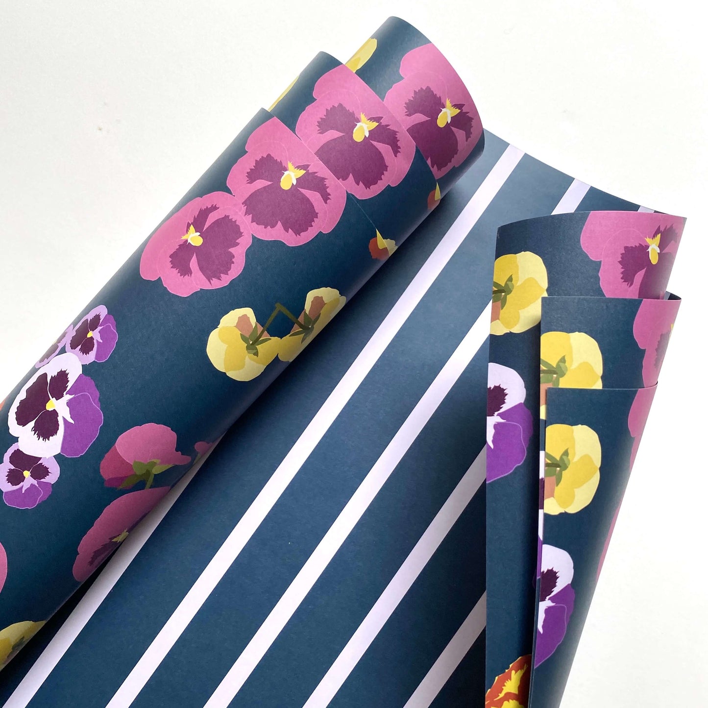 Ballard & Prescott - Pansy Wrapping Paper: Single Sheets (Case of 3 Sheets)