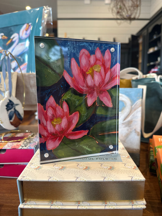 Lotus Flowers in Acrylic Frame