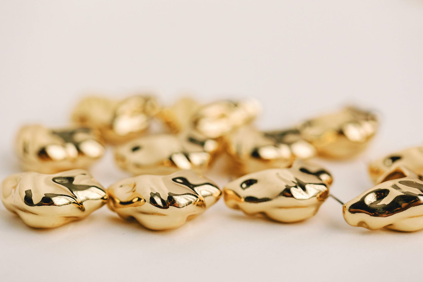 St Armands Designs of Sarasota - Crumpled Gold Vintage Style Huggie Hoops