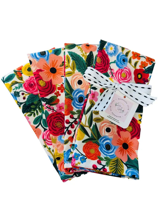 Kiki & Syds - Kiki & Syds Fabric Napkins (Set of 4) - Garden Party Cream