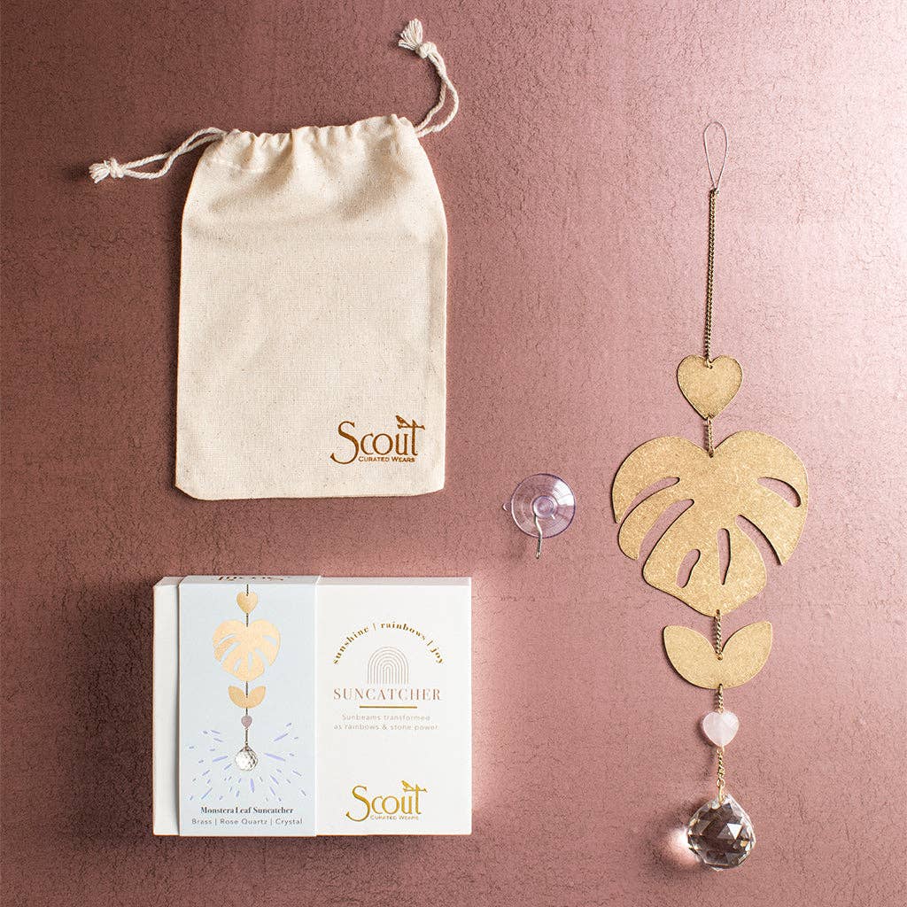 Scout Curated Wears - Suncatcher - Monstera Leaf/Rose Quartz