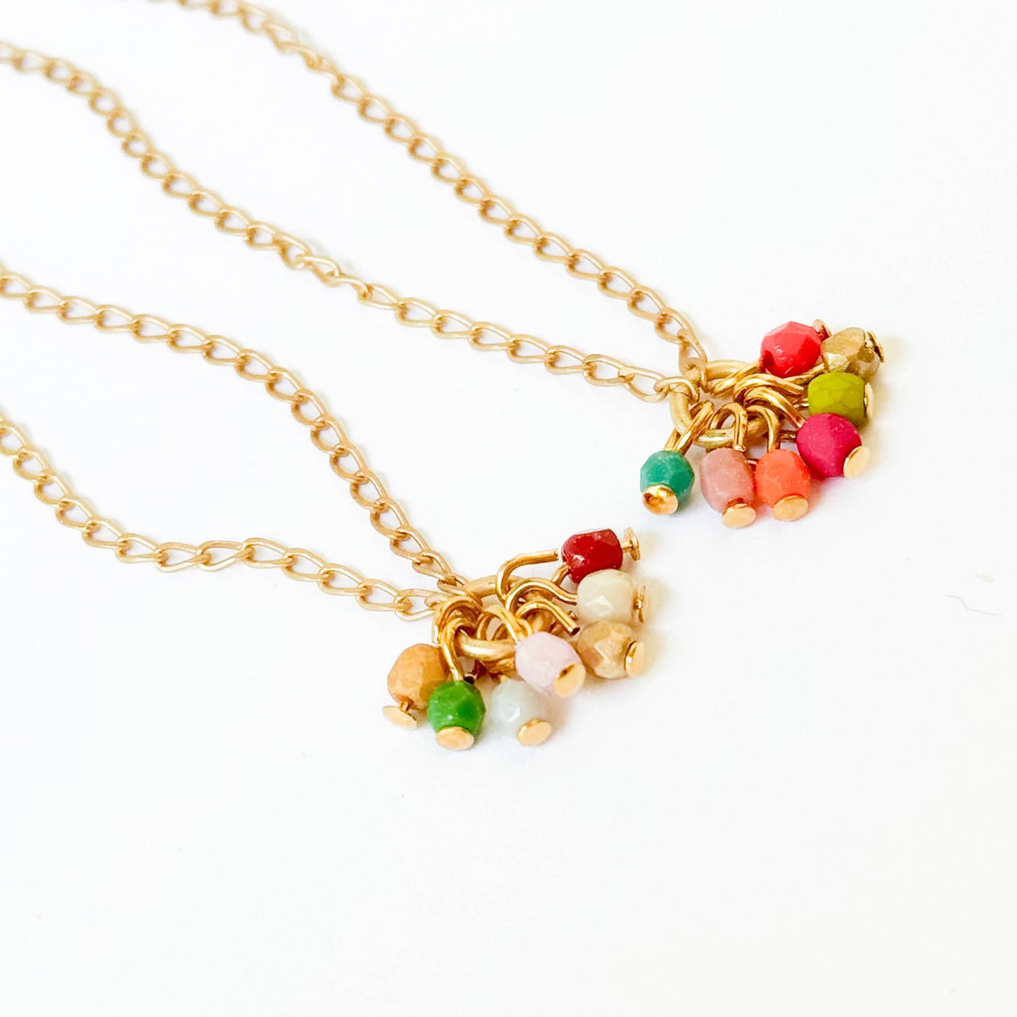 Nest Pretty Things - Dainty Gold Plated Necklace With Tiny Beaded Cluster Pendant