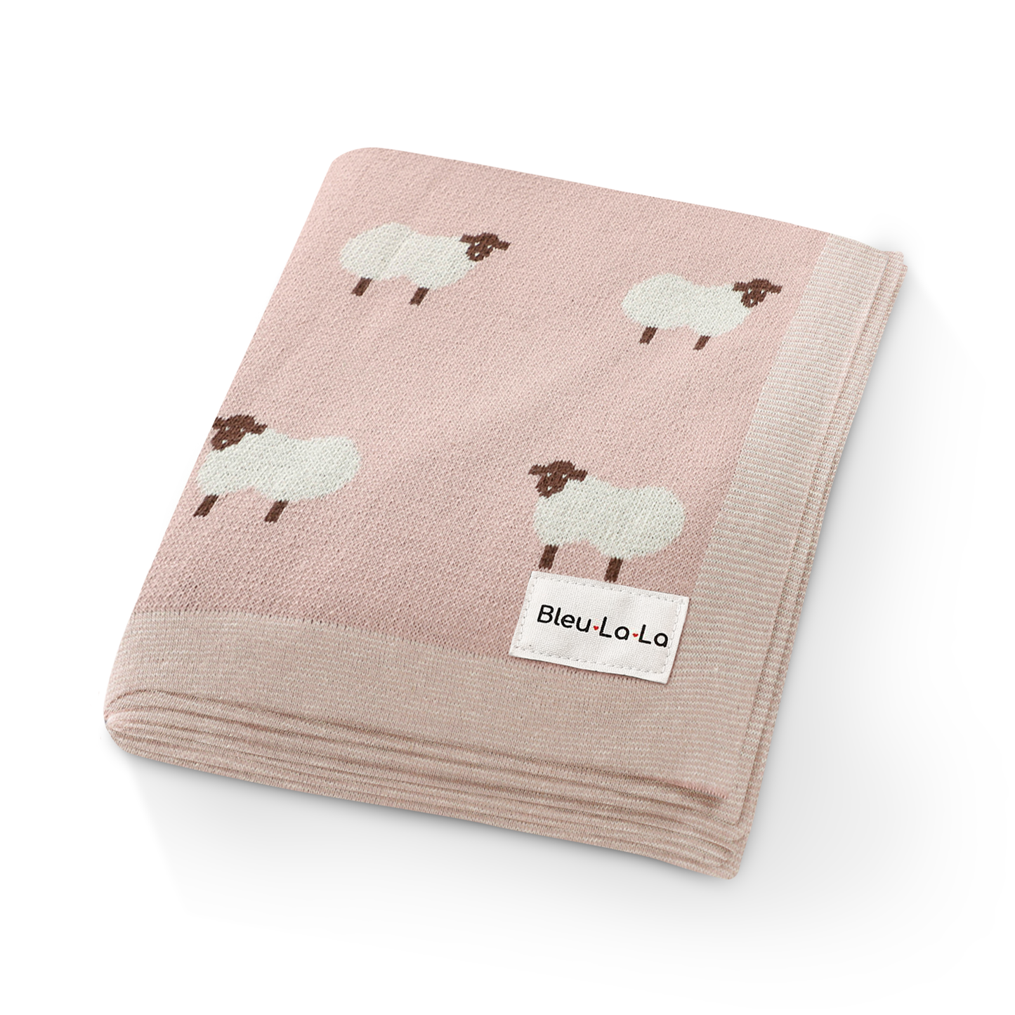 Bleu La La - 100% Luxury Cotton Swaddle Receiving Baby Blanket - Sheep: Taupe