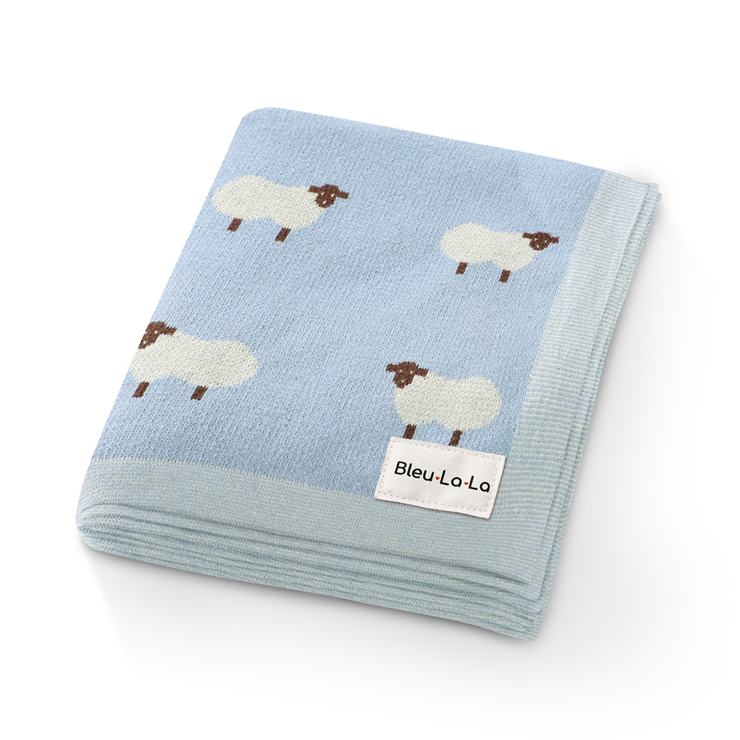 Bleu La La - 100% Luxury Cotton Swaddle Receiving Baby Blanket - Sheep: Taupe