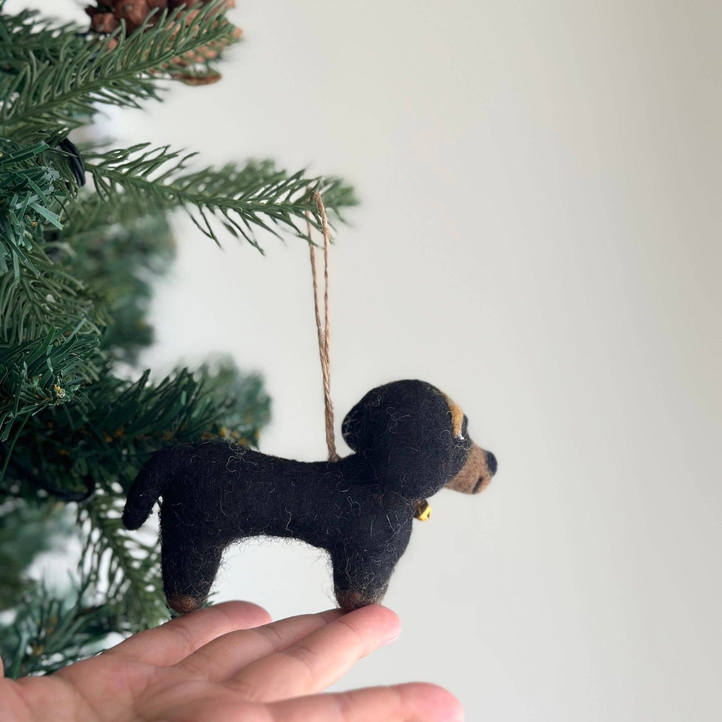 Deer Harbour Design - Felt Ornament - Dachshund Dog: Black