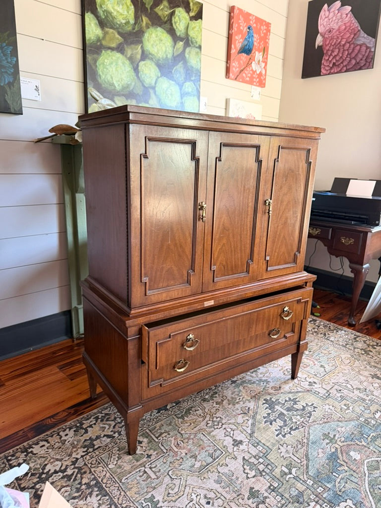 Oakleaf Hydrangea Hand Painted Vintage Cabinet