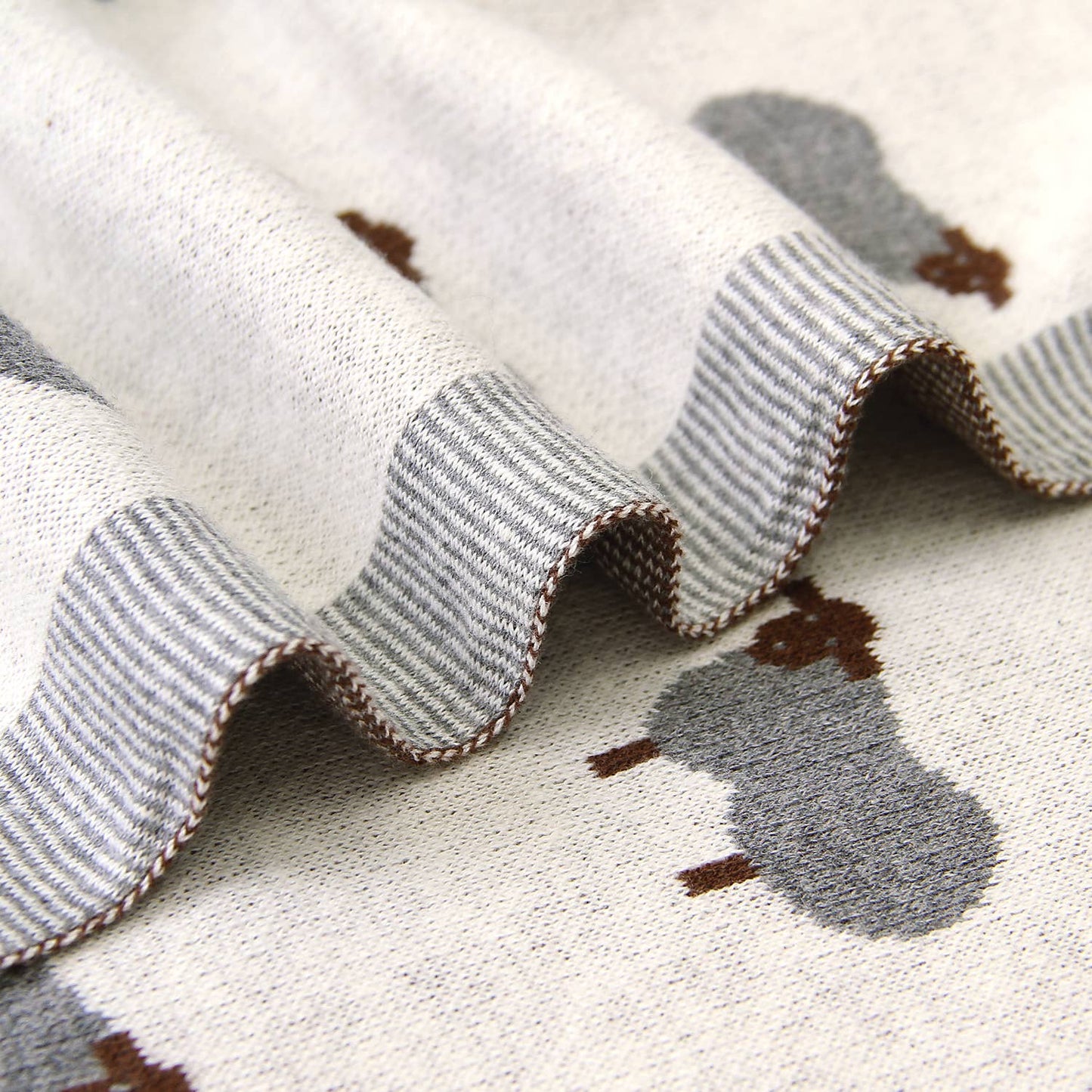 Bleu La La - 100% Luxury Cotton Swaddle Receiving Baby Blanket - Sheep: Taupe