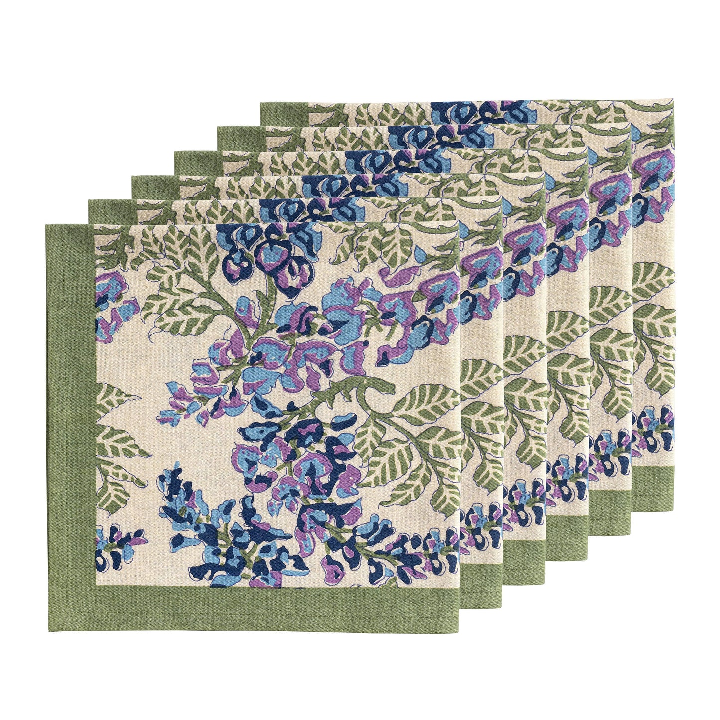 Couleur Nature - Wisteria Blue & Green | Napkins - Set of 6