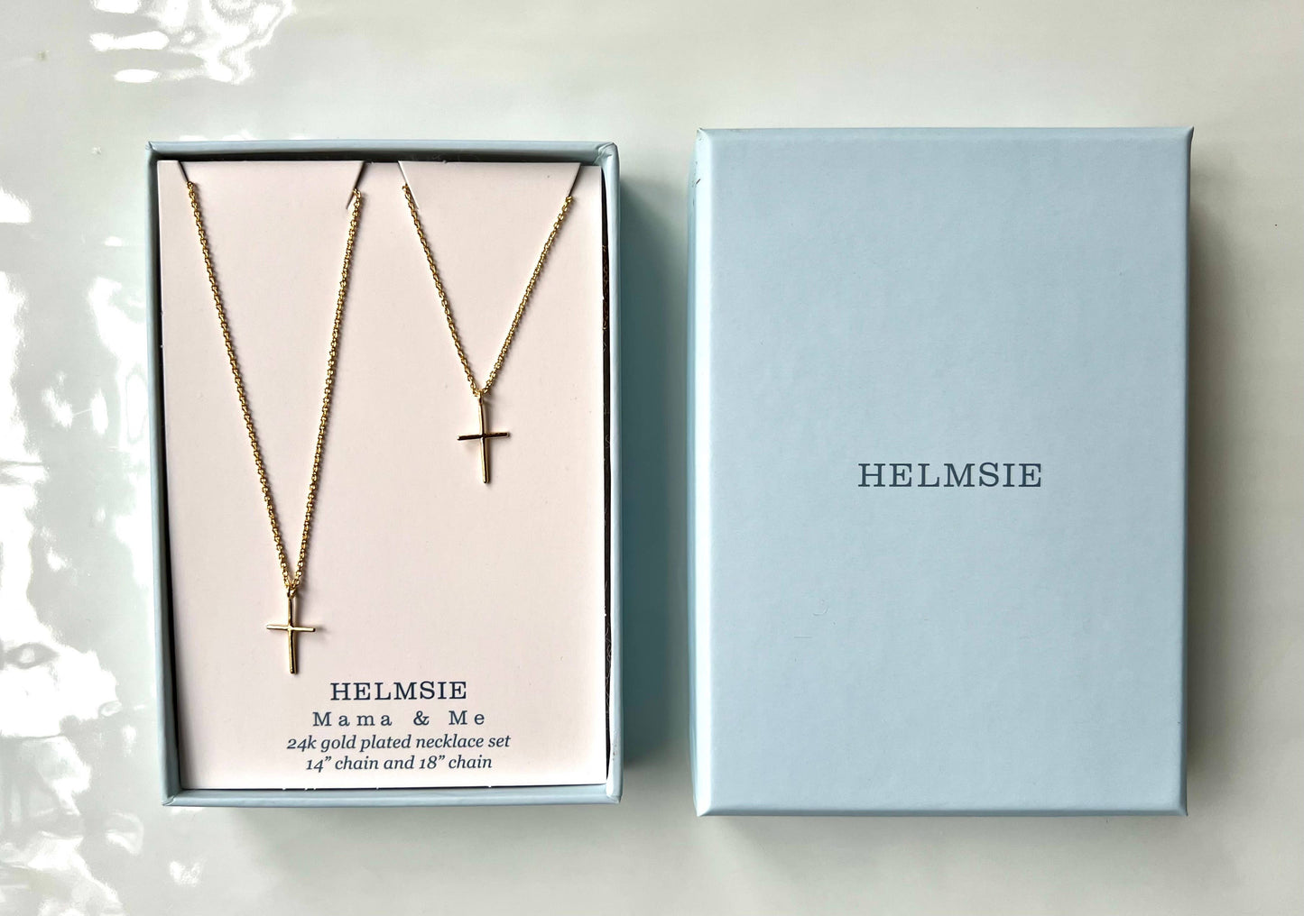 Helmsie - Momma + Me Cross Necklace Set