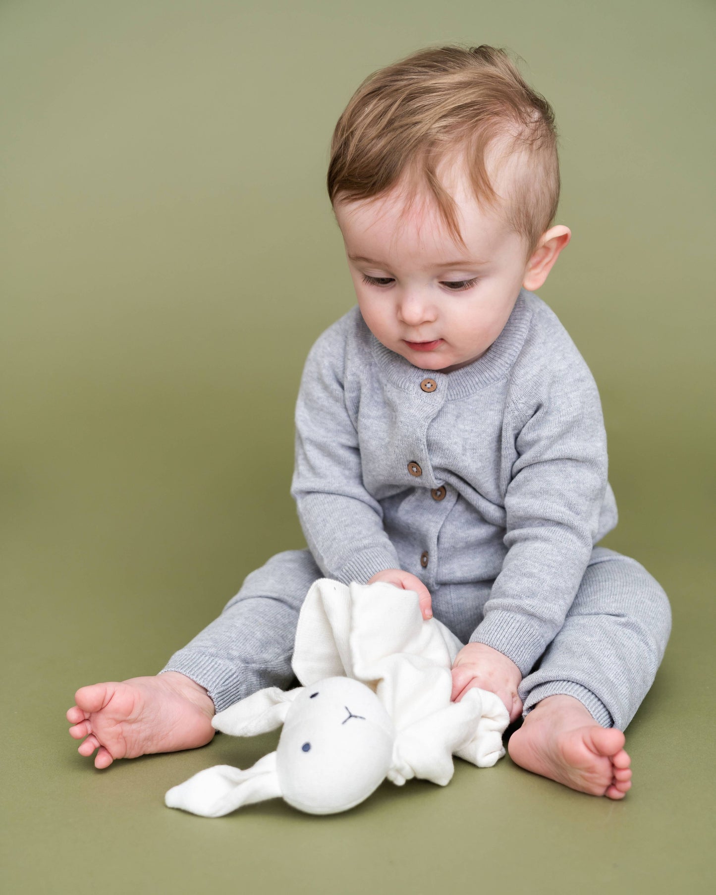 Viverano Organics - Bunny -Organic Baby Lovey Security Knit Blanket Cuddle Cloth