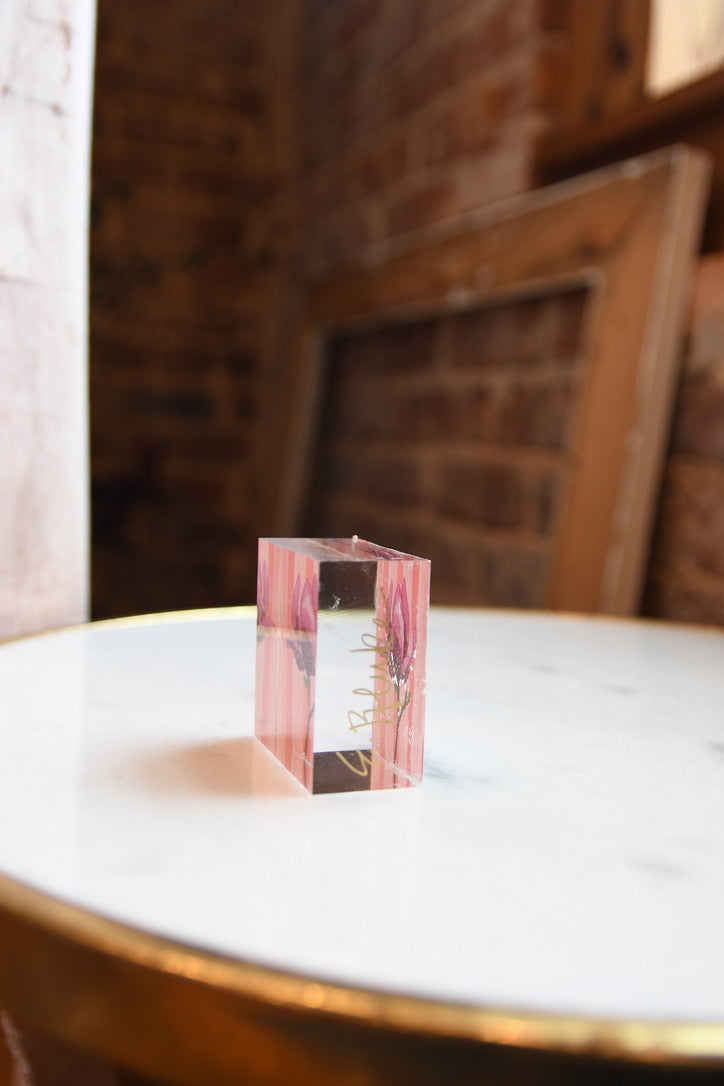 Striped Tulip Magnolia Mini Lucite Art