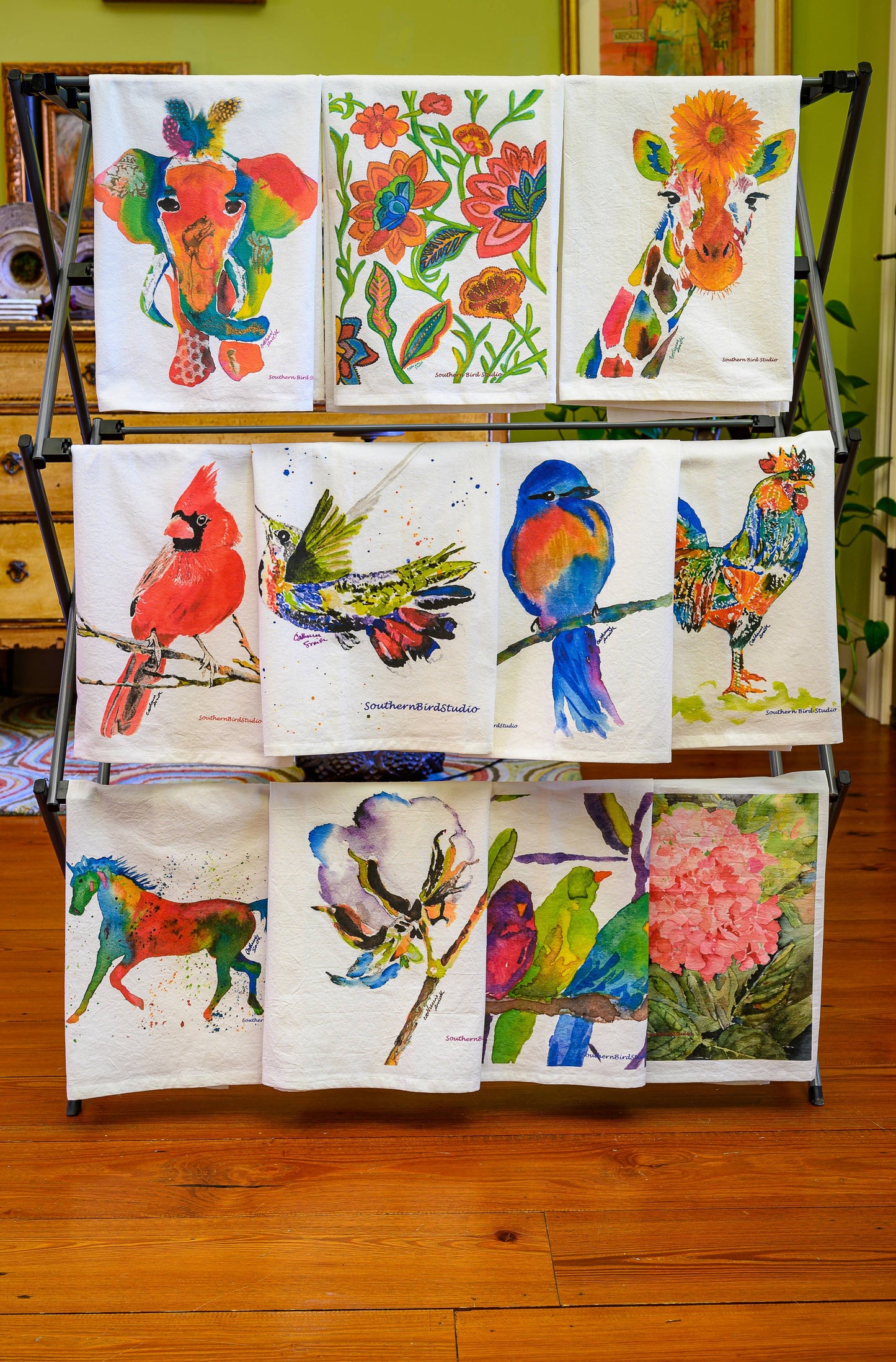 Southern Bird Studio - Mango Humingbird Tea Towel