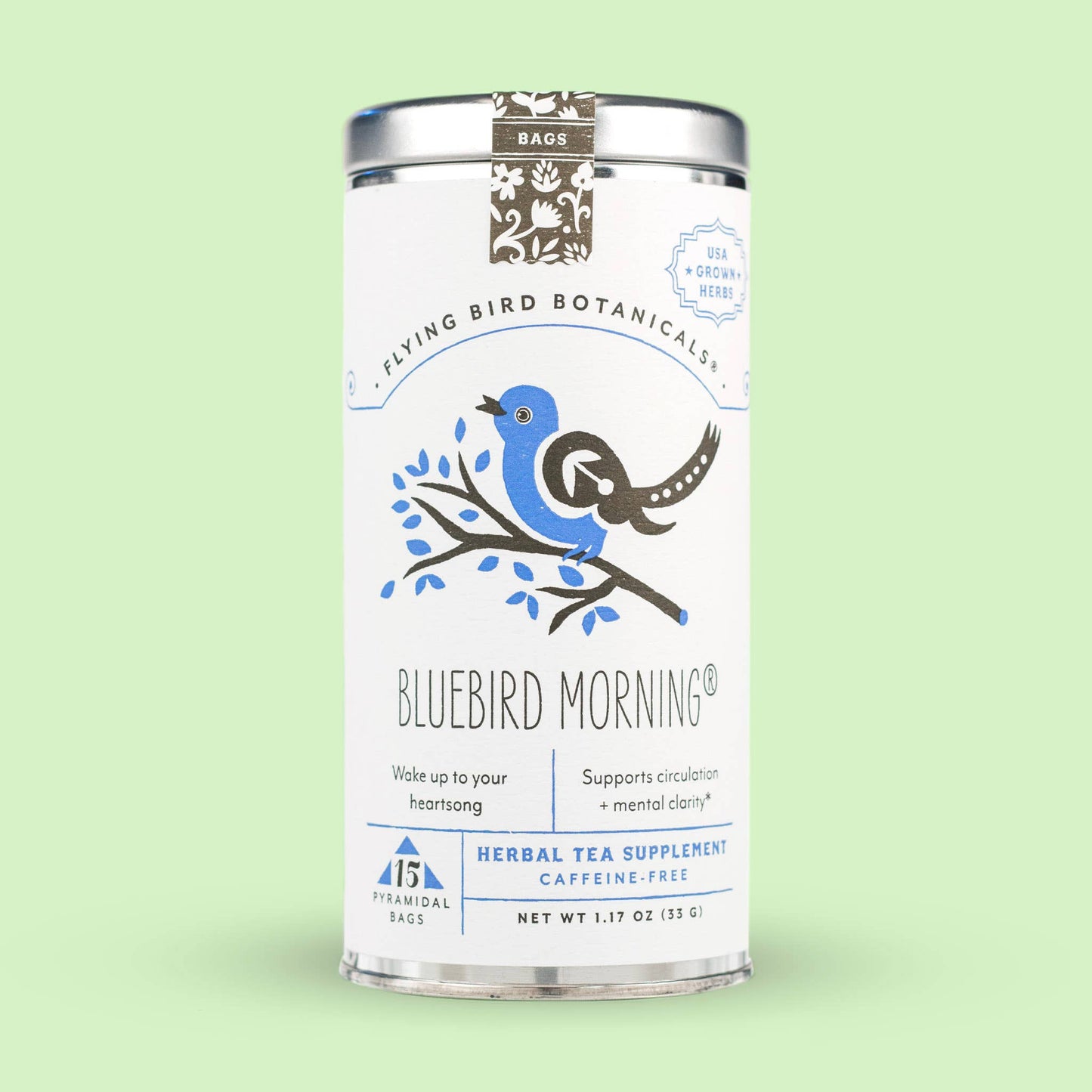 Flying Bird Botanicals - Bluebird Morning – 15 Tea Bag Tin