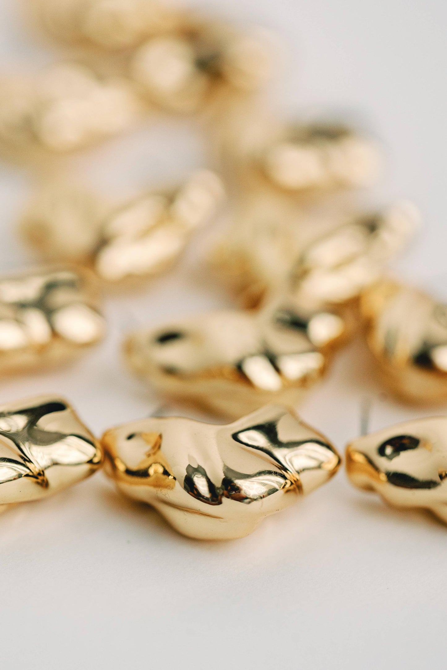 St Armands Designs of Sarasota - Crumpled Gold Vintage Style Huggie Hoops